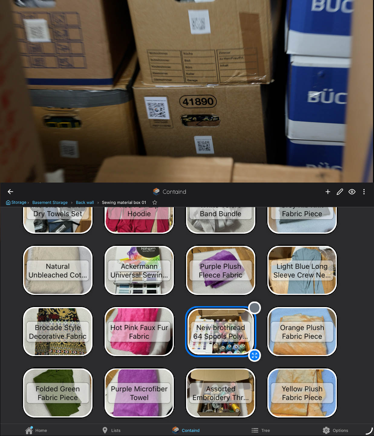 Closed storage box beside the matching Containd canvas on a device